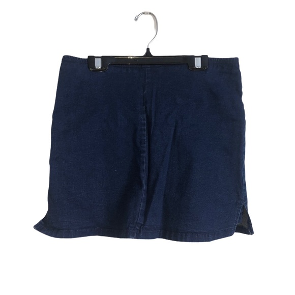 dark blue denim mini skort - Picture 5 of 9